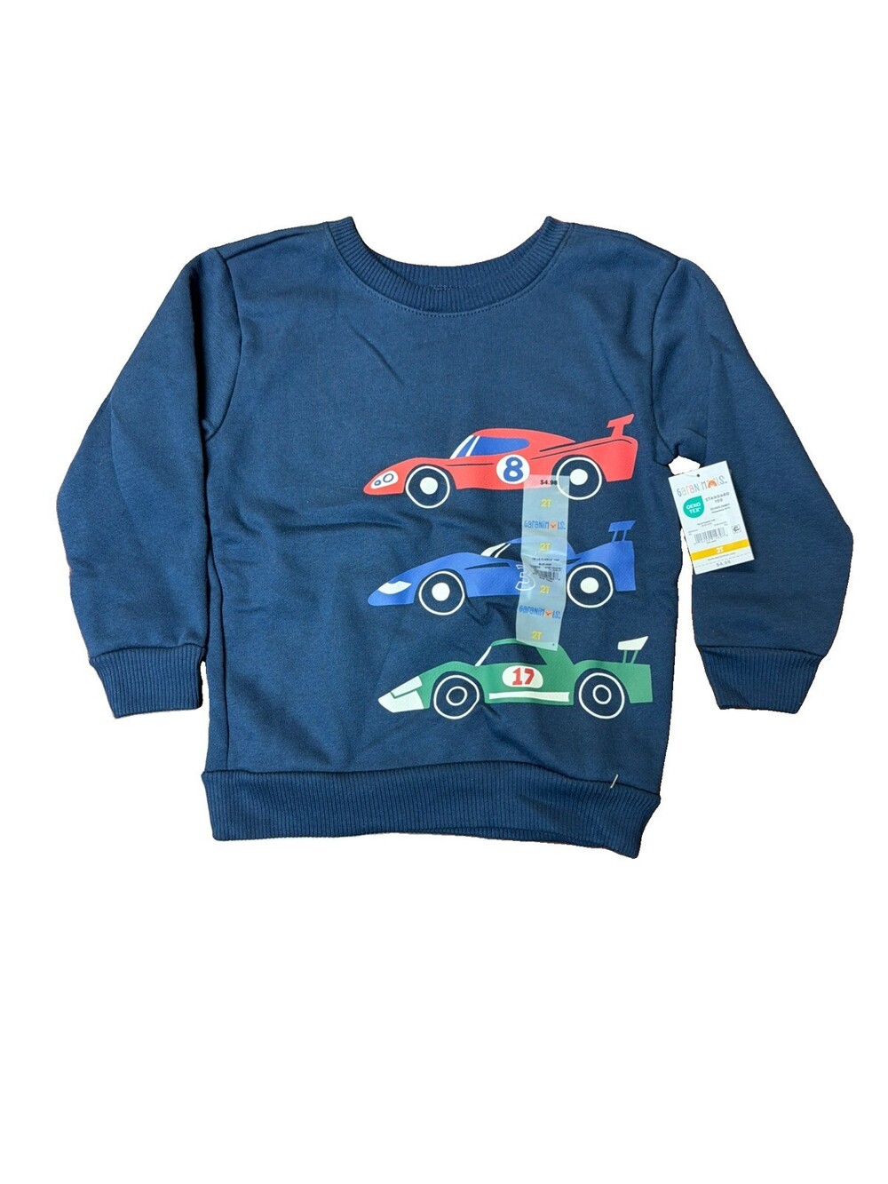 Boys Garanimals Blue Cove Sweatshirt with Race Cars Size 2T NWT NAVY G0017